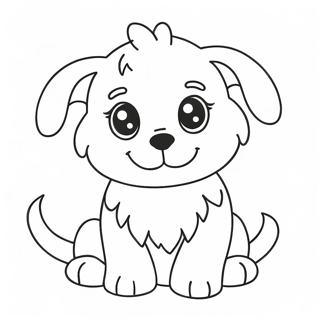 Adorable Fluffy Puppy Coloring Page 15270-12628