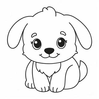 Adorable Fluffy Puppy Coloring Page 15270-12793