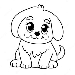 Adorable Fluffy Puppy Coloring Page 15270-12795
