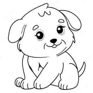 Adorable Fluffy Puppy Coloring Page 15270-12796