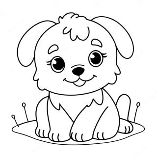 Adorable Fluffy Puppy Coloring Page 15270-12921