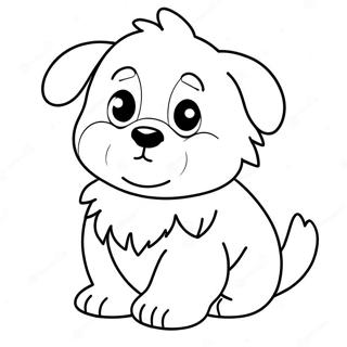 Adorable Fluffy Puppy Coloring Page 15270-12922