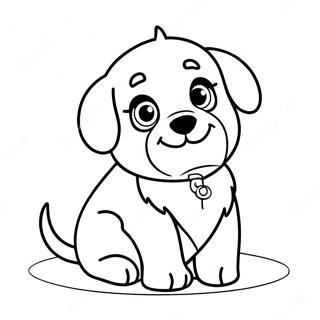 Adorable Fluffy Puppy Coloring Page 15270-12923