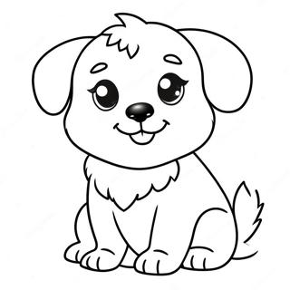 Adorable Fluffy Puppy Coloring Page 15270-12924