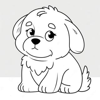 Adorable Fluffy Puppy Coloring Page 15270-12937