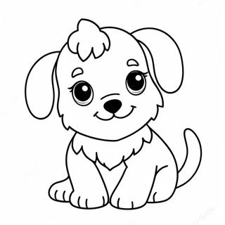 Adorable Fluffy Puppy Coloring Page 15270-12938