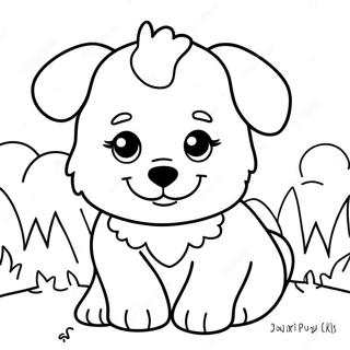 Adorable Fluffy Puppy Coloring Page 15270-12939