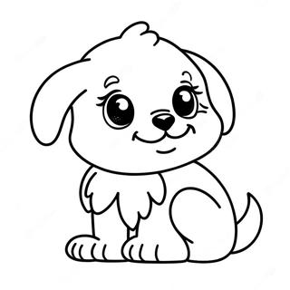 Adorable Fluffy Puppy Coloring Page 15270-12940