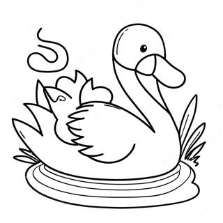 Elegant Swan Swimming Coloring Page 15280-12801