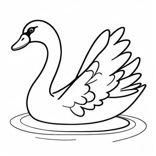 Elegant Swan Swimming Coloring Page 15280-12803
