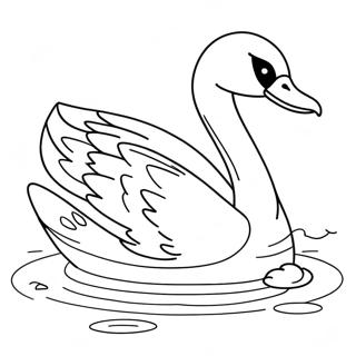 Elegant Swan Swimming Coloring Page 15280-12804