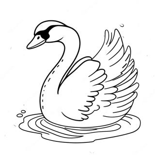Elegant Swan Swimming Coloring Page 15280-12929