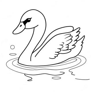 Elegant Swan Swimming Coloring Page 15280-12930