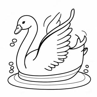 Elegant Swan Swimming Coloring Page 15280-12931