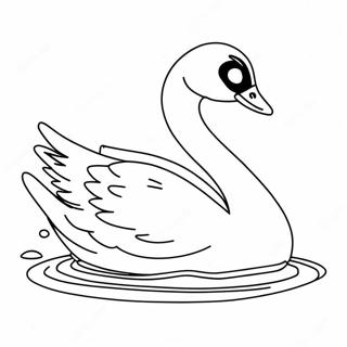 Elegant Swan Swimming Coloring Page 15280-12945