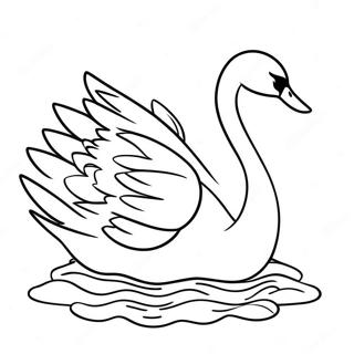 Elegant Swan Swimming Coloring Page 15280-12946