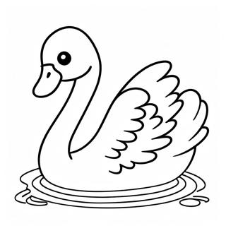 Elegant Swan Swimming Coloring Page 15280-12947