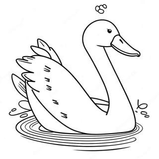 Elegant Swan Swimming Coloring Page 15280-12948