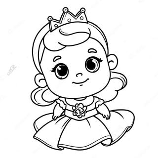 Adorable Baby Princess In A Gown Coloring Page 15300-12817