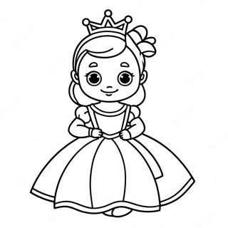 Adorable Baby Princess In A Gown Coloring Page 15300-12818