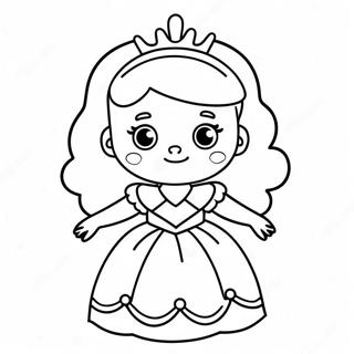 Adorable Baby Princess In A Gown Coloring Page 15300-12819