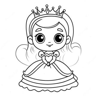 Adorable Baby Princess In A Gown Coloring Page 15300-12820