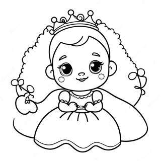 Adorable Baby Princess In A Gown Coloring Page 15300-12961