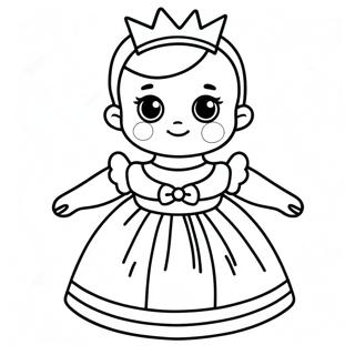 Adorable Baby Princess In A Gown Coloring Page 15300-12963