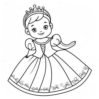 Adorable Baby Princess In A Gown Coloring Page 15300-12964