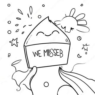 Colorful We Missed You Greeting Coloring Page 15320-12978