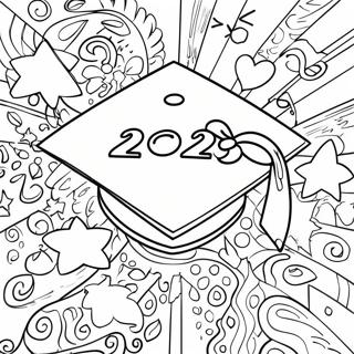 Class Of 2024 Graduation Cap Coloring Page 15329-12840