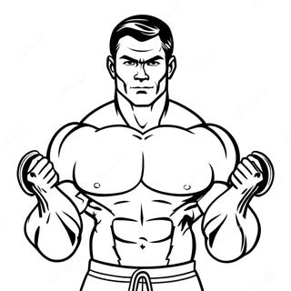 Muscular Man Lifting Weights Coloring Page 15340-12852