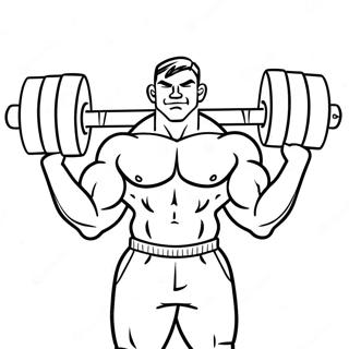 Muscular Man Lifting Weights Coloring Page 15340-12993