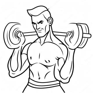 Muscular Man Lifting Weights Coloring Page 15340-12994