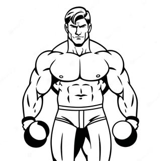 Muscular Man Lifting Weights Coloring Page 15340-12995