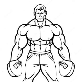 Muscular Man Lifting Weights Coloring Page 15340-12996