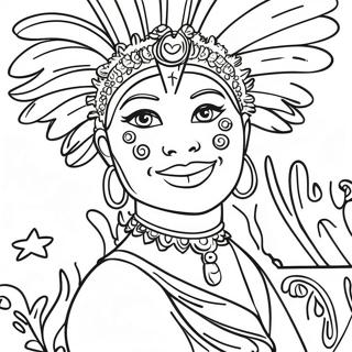 Brazilian Carnival Scene Coloring Page 15350-12859