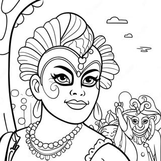 Brazilian Carnival Scene Coloring Page 15350-12860