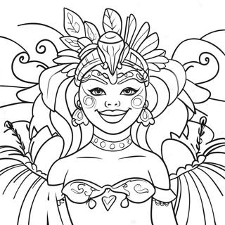 Brazilian Carnival Scene Coloring Page 15350-13002