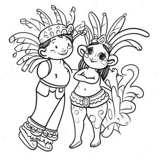 Brazilian Carnival Scene Coloring Page 15350-13003