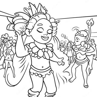 Brazilian Carnival Scene Coloring Page 15350-13004