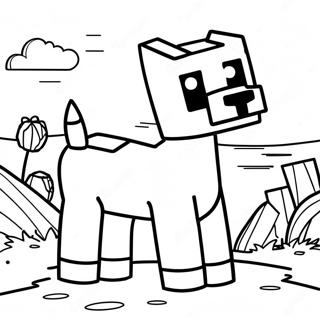 Cute Minecraft Dog Coloring Page 15360-12866