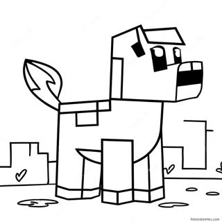 Cute Minecraft Dog Coloring Page 15360-12868