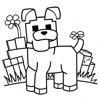 Cute Minecraft Dog Coloring Page 15360-13009