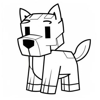 Cute Minecraft Dog Coloring Page 15360-13010