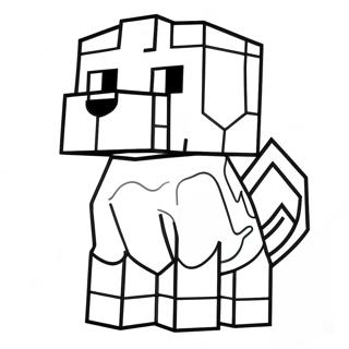 Cute Minecraft Dog Coloring Page 15360-13011