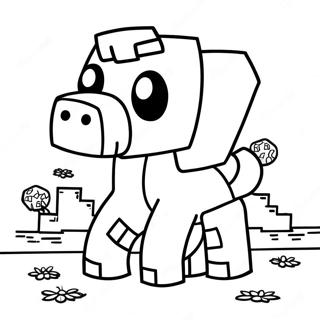 Cute Minecraft Dog Coloring Page 15360-13012