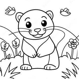 Playful Ferret In A Garden Coloring Page 15390-12891