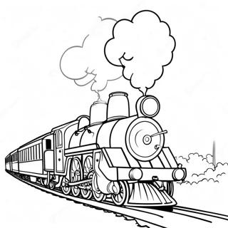 Colorful Steam Train Coloring Page 15410-12914