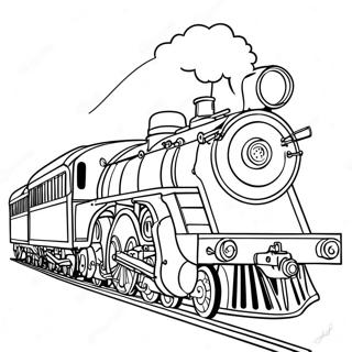 Colorful Steam Train Coloring Page 15410-12916